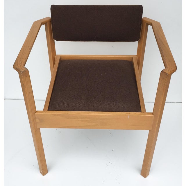 MidCentury Wood and Fabric Accent Chair Chairish
