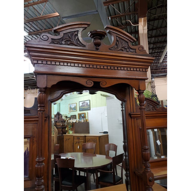 Early 20th Century Antique Hutch With Beveled Mirrors Chairish