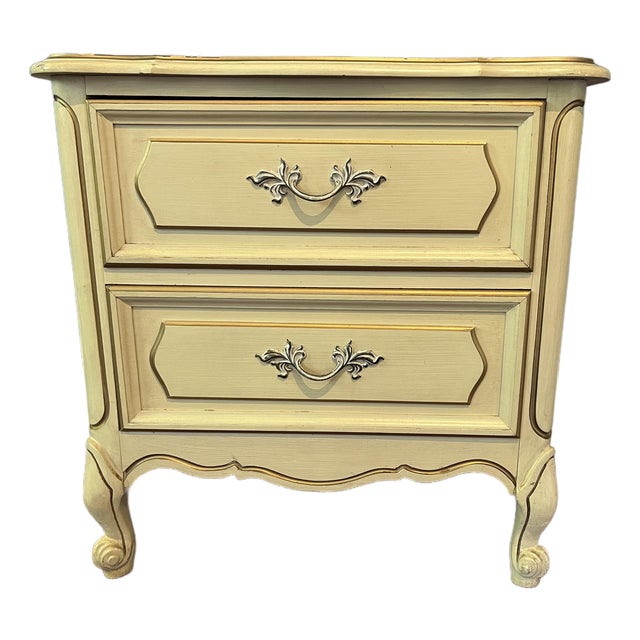 Vintage Henry Link French Country Provincial Two-Drawer Nightstand For Sale