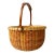 Vintage Signed Nantucket Lightship Basket – Handcrafted With Bone Handle & Geometric Pattern For Sale