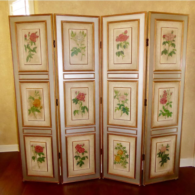 Hand Painted Floral Screen/Room Divider Chairish