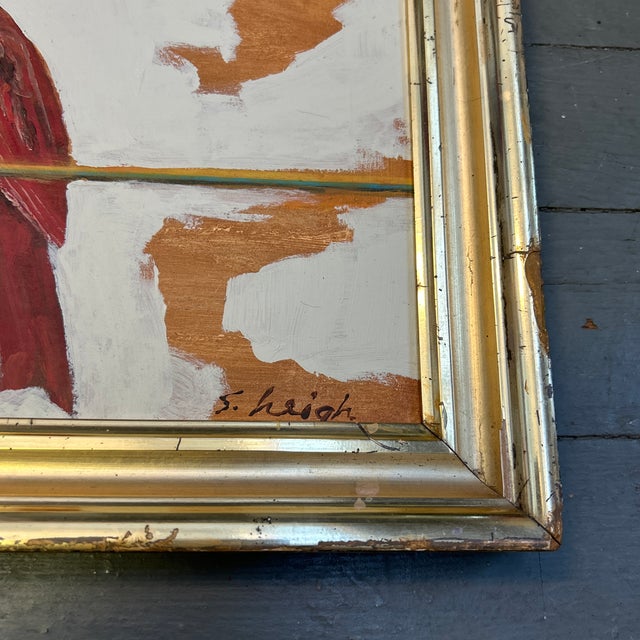 Contemporary original cardinal family painting by Stephen Heigh. Signed and framed. Measures 24x11 or 26x13 framed. Check...