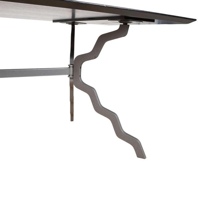 Zanotta Zanotta Wood and Metal Dining Table For Sale - Image 4 of 12