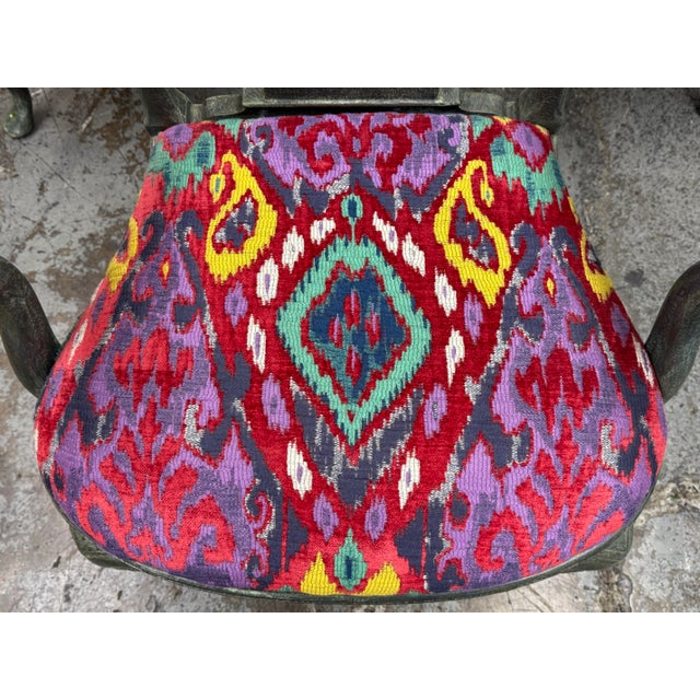 Wood Custom Queen Anne Revival Upholstered Armchairs, Set of Six For Sale - Image 7 of 12