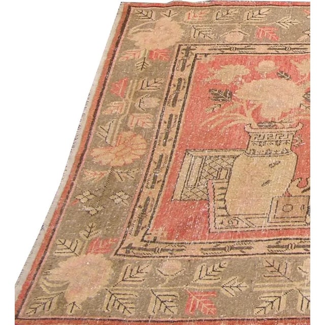 Asian Antique Central Asian Khotan Sarmarkand Rug - 8'0'' X 4'9'' For Sale - Image 3 of 5