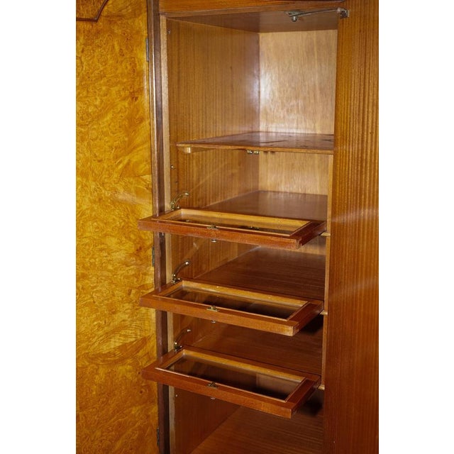 Burr Walnut Triple Wardrobe with Queen Anne Legs For Sale - Image 11 of 18