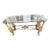 1970s Hollywood Regency Mixed-Metal Swan Coffee Table With Glass Top For Sale