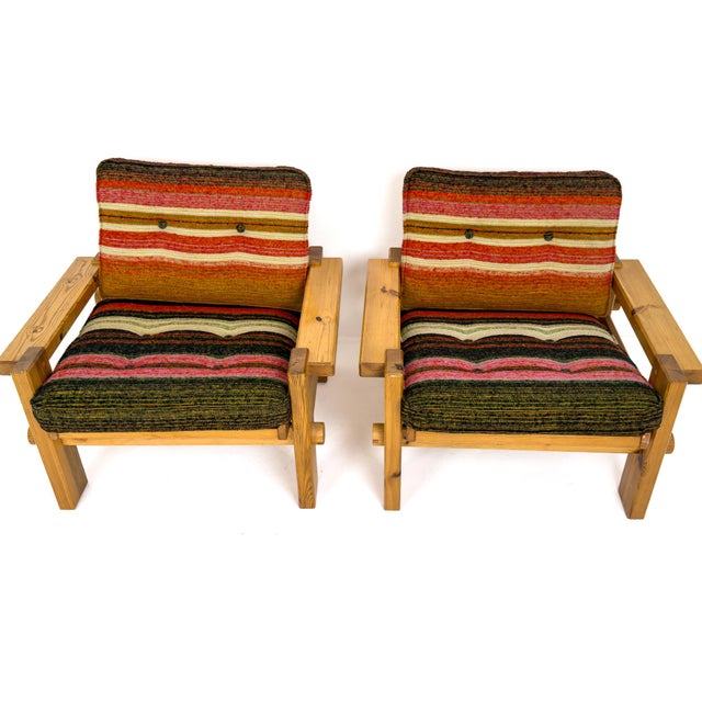 1960s Ramo Pine Lounge Chairs by Yngve Ekström for Swedese, 1970s, Set of 2 For Sale - Image 5 of 8