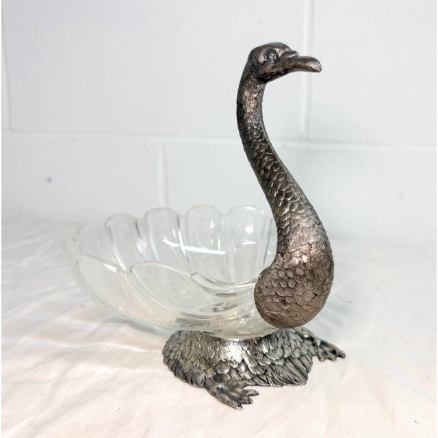 Up for sale is an exquisite antique 19th-century German Hanau 800 silver swan bowl crafted by Georg Roth & Co. This...