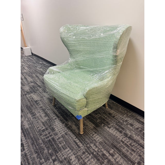Custom Stewart Furniture Wingback in Thibaut Fabric For Sale - Image 14 of 14