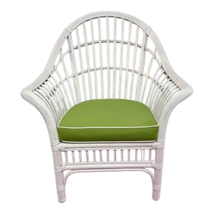 White Rattan Fan Chair