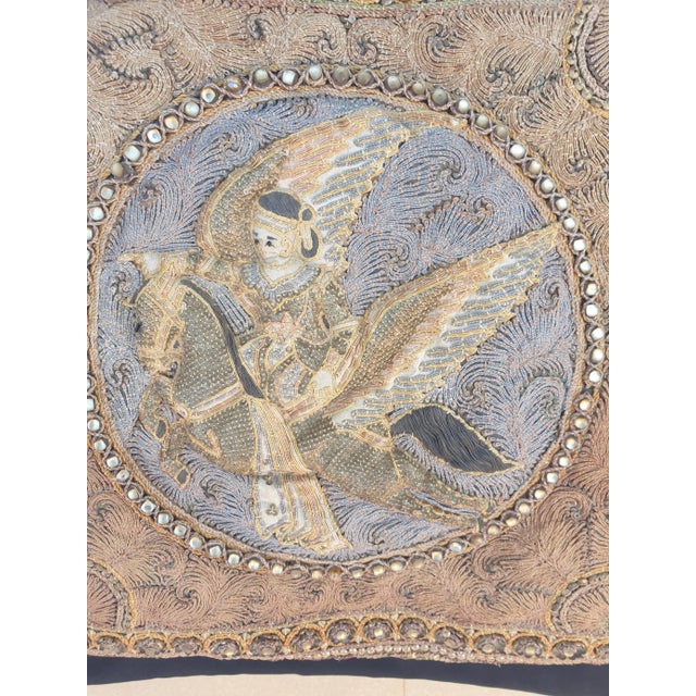 Burmese Tapestry Cushions, 1960s, Set of 2 For Sale - Image 4 of 10