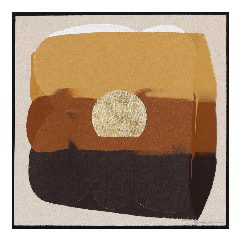 Eternal Sunsets Mini: Aura - Original Warm Ochre Brown Abstract Acrylic ...
