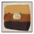 Eternal Sunsets Mini: Aura - Original Warm Ochre Brown Abstract Acrylic and Gold Leaf Painting by Jason DeMeo For Sale