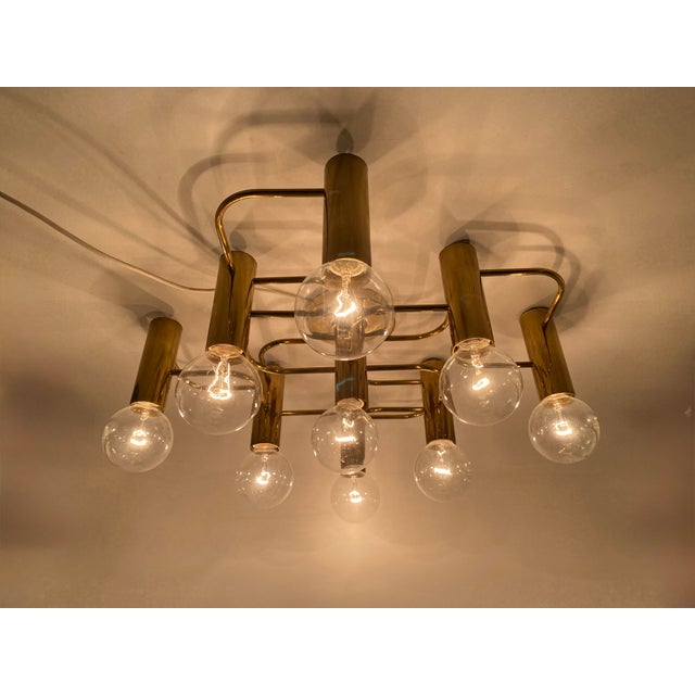 9-Light Ceiling Lamp by Gaetano Sciolari for Leola, Germany, 1980s For Sale - Image 9 of 18