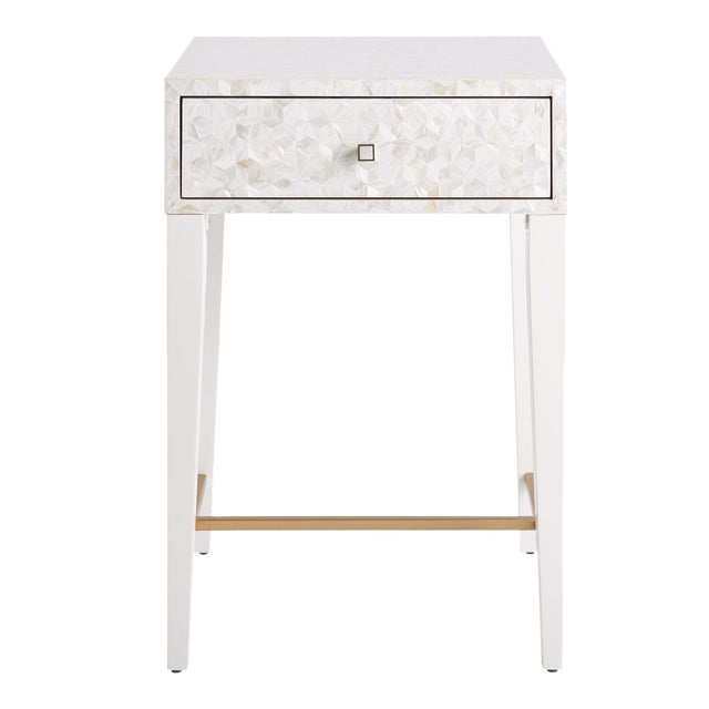 Contemporary Royal Royal Bedside Table, White For Sale