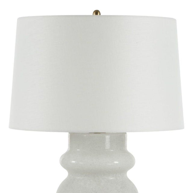 Metal Ivory Glass Banister Table Lamp For Sale - Image 7 of 9
