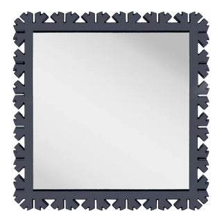 Fleur Home Audubon Bamboo Sticks Square Mirror in Hale Navy, 31.5x31.5 For Sale