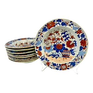 Antique 19th Century Mason’s Patent Ironstone Imari Bowls, Set of 8