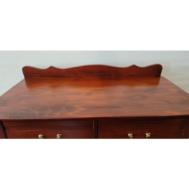 Late 19th Century 1900s Antique Handmade Rustic Farmhouse Cherry Tall Dresser Country Style For Sale - Image 5 of 6