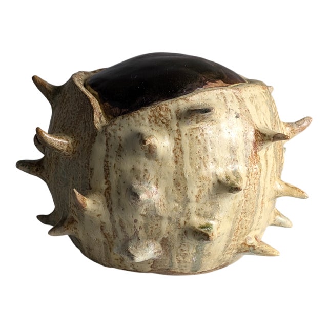 Large Organic Glazed Stoneware Chestnut, 20th Century For Sale