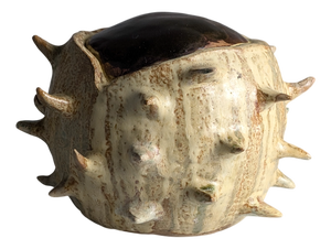 Large Organic Glazed Stoneware Chestnut, 20th Century