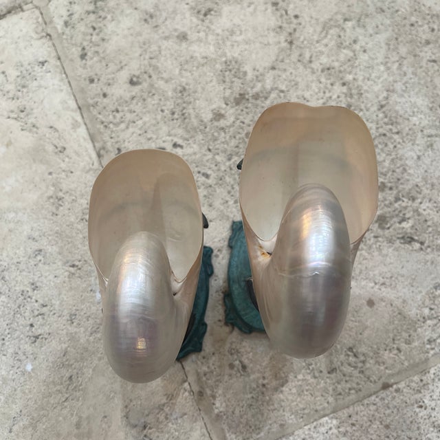 Contemporary Pair Vintage Maitland Smith Nautilus Shell For Sale - Image 3 of 11