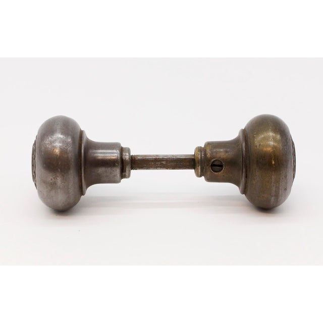 Art Deco Pair of Art Deco Steel Radial Eastwood Passage Door Knobs For Sale - Image 3 of 4