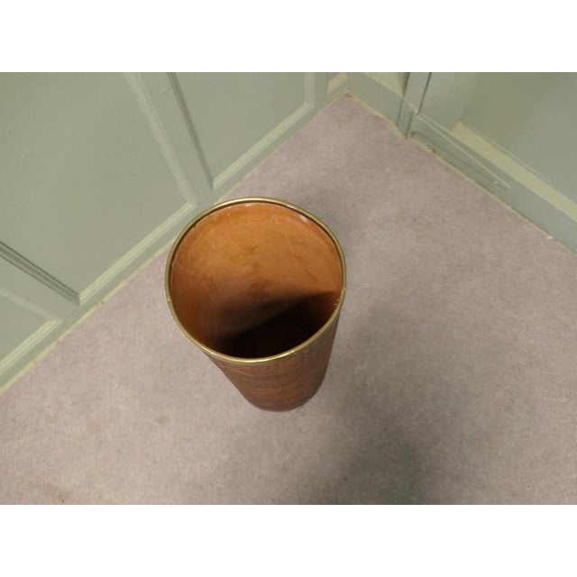 Vintage Simulated Leather Umbrella Stand, 1970 For Sale - Image 6 of 8