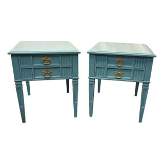 Vintage Heritage Furniture Solid Wood End Tables/ Nightstands With New Paint- A Pair For Sale