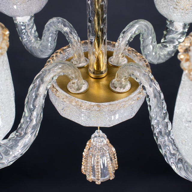 Midcentury Rugiada Murano Chandelier Attributed to Barovier & Toso For Sale - Image 11 of 18