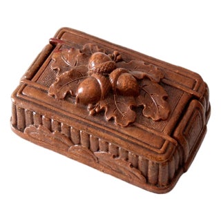 Vintage Syroco Style Faux Bois Acorn Box For Sale