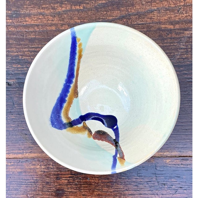 Contemporary Handcrafted Abstract Glazed Ceramic Bowl For Sale - Image 3 of 14
