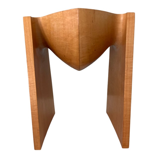 Rare Vintage Mid Century "Walking Bowl" Wood Abstract Sculpture by Wood Artist Stephen Hogbin For Sale