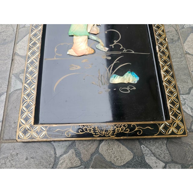 Japanese Wooden Picture, 1950s For Sale - Image 6 of 11