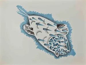 Jean Lurçat, Carp, Woodcut, 1948