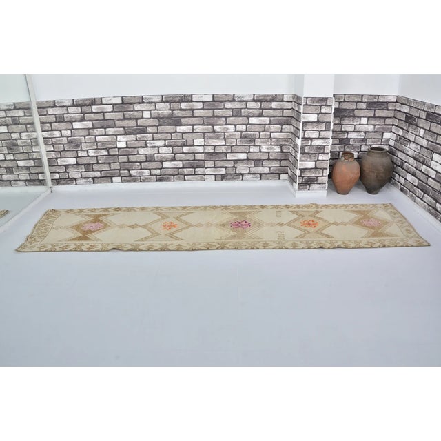 Vintage Anatolian Runner, Hand-Woven Wool With Traditional Geometric Motifs For Sale - Image 4 of 10