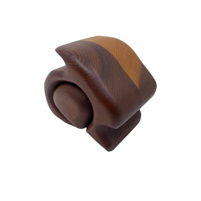 Wood Vintage MCM Handcrafted Native Redwood Bunny Puzzle Jewelry Box For Sale - Image 7 of 10