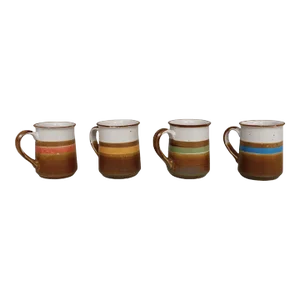 Japanese Stoneware Mugs - Set of 4