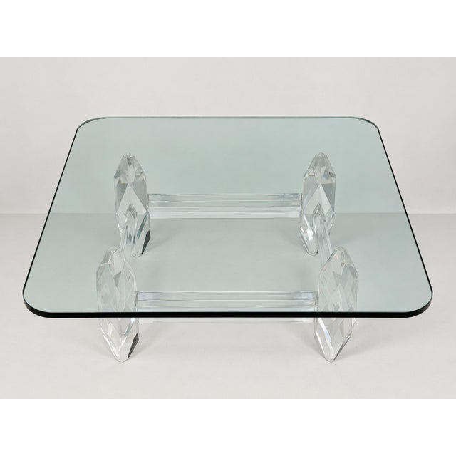 Glass Amparo Calderon Tapia “Diamante” Sculptural Lucite & Glass Coffee Table For Sale - Image 7 of 18