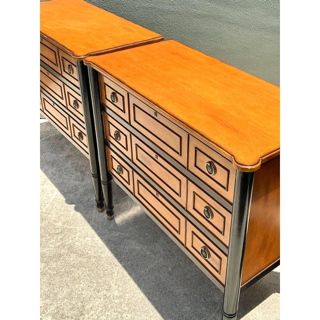 Neoclassical Two-Tone Ebonized Wood Dressers – A Pair For Sale - Image 10 of 17