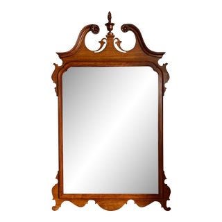 Vintage Georgian Chippendale Wood Framed Wall Mirror For Sale