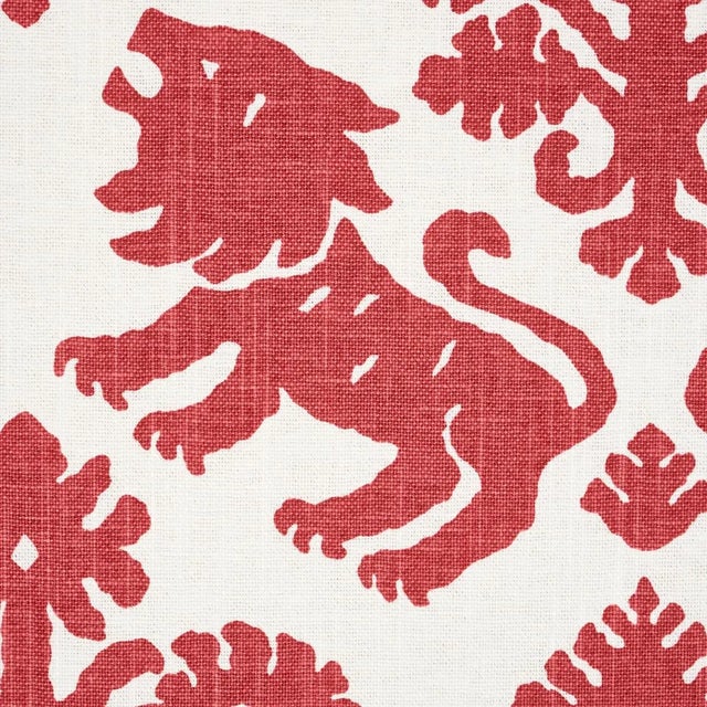 Contemporary Schumacher Regalia Fabric in Red For Sale - Image 3 of 4