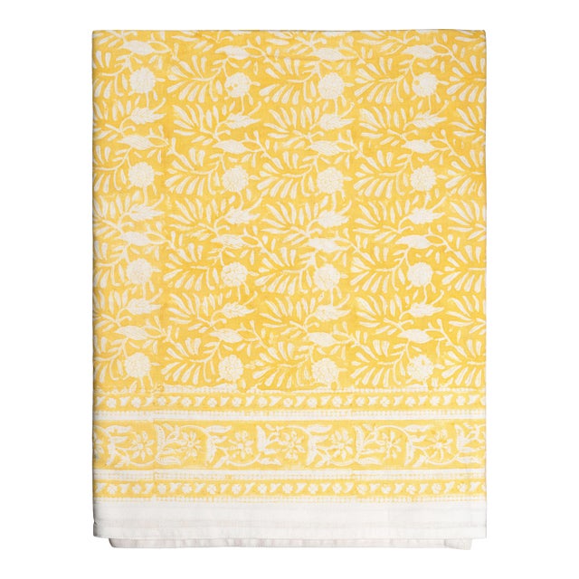 Cabana Block Print Tablecloth, Tuscan Sun For Sale