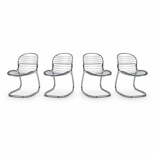 Mid-Century Italian Sabrina Chrome Chairs by Gastone Rinaldi for Rima, 1970s - Set of 4 For Sale