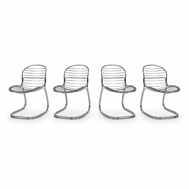 Mid-Century Italian Sabrina Chrome Chairs by Gastone Rinaldi for Rima, 1970s - Set of 4 For Sale