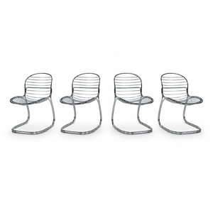 Mid-Century Italian Sabrina Chrome Chairs by Gastone Rinaldi for Rima, 1970s - Set of 4