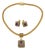 Vintage Amethyst Pendant Necklace & Earrings Set in Vermeil Cloisonné For Sale