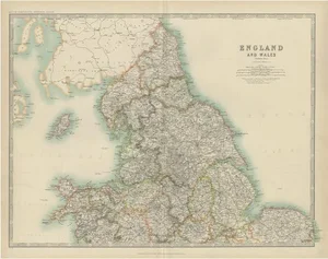 Antique Map of England and Wales, 1909