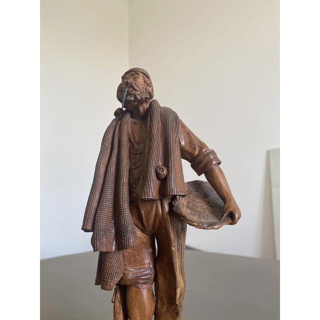 Late 20th Century Carved Wooden Fisherman Sculpture, Italy For Sale - Image 15 of 18